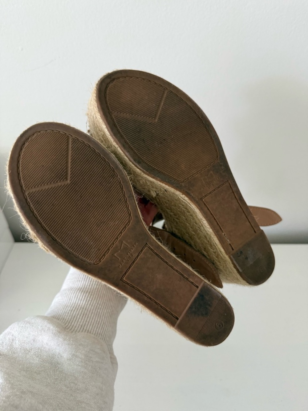 Marc Fisher Black Espadrille Wedge Sandals with Ankle Strap - Picture 2 of 6